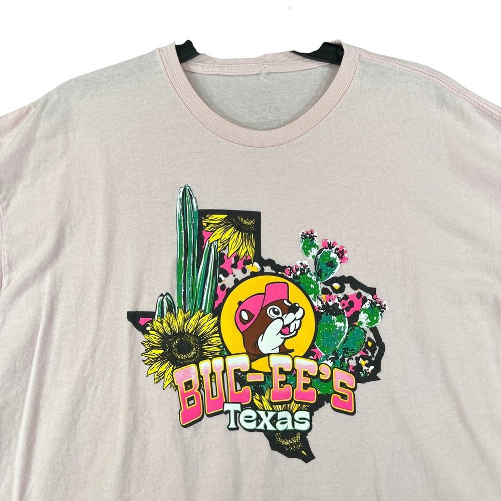 Buc-ee's Buc-ee's T-Shirt Men 3XL Pink Graphic Desert Cactus Casual Wear